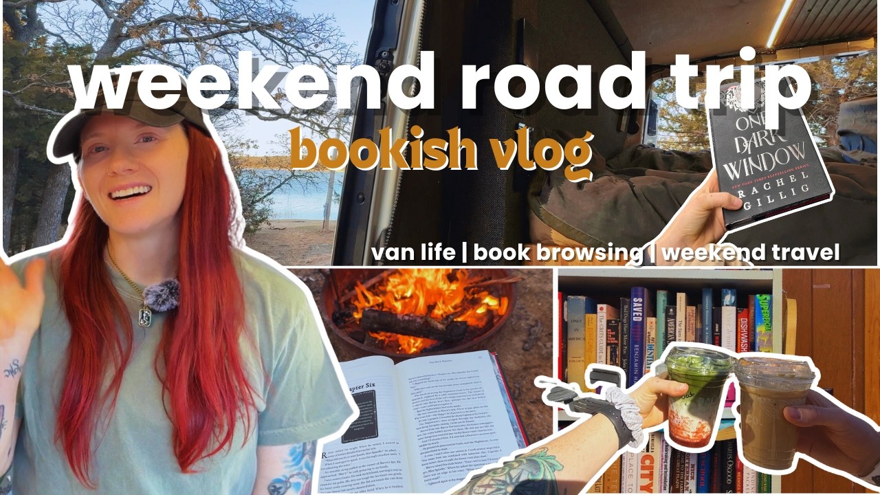 weekend road trip bookish vlog 📚🌲✨ 2 books, 3 days, lots of reading