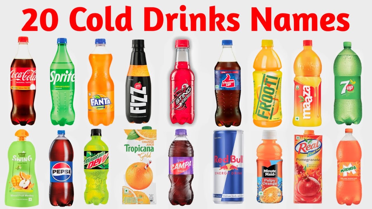 20 Cold Drink Names in English and Hindi 🥤 | Kids Learning Video