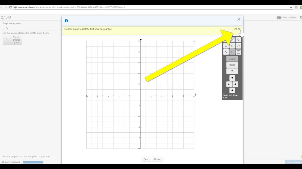 How graph a linear equation in MyMathLab
