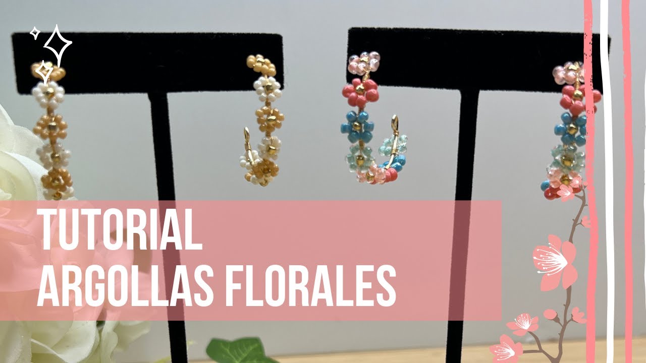 Tutorial paso a paso de Argollas  Florales 🌸 en alambrismo - Lunara Accesorios