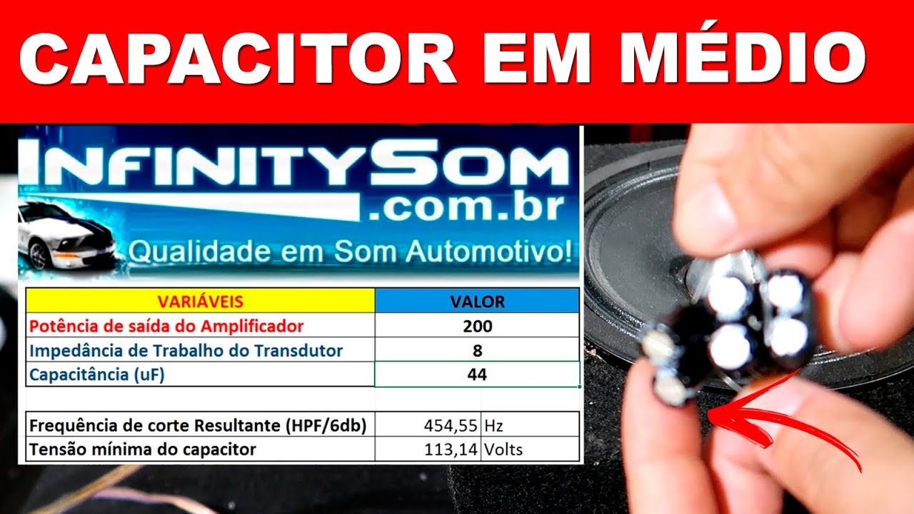 Qual capacitor usar para MÉDIOS 6, 8 ou 10 Polegadas