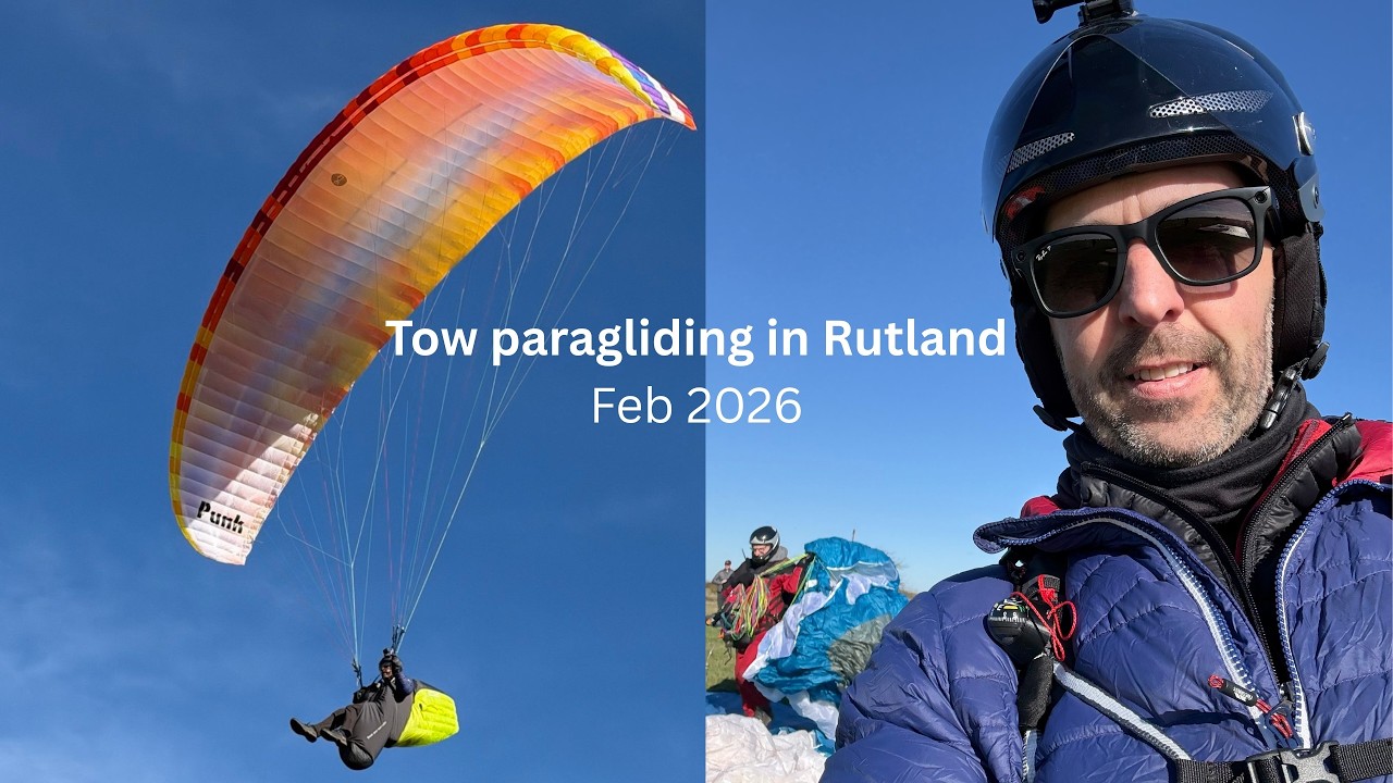 Tow Paragliding at Rutland Airsports in February 26