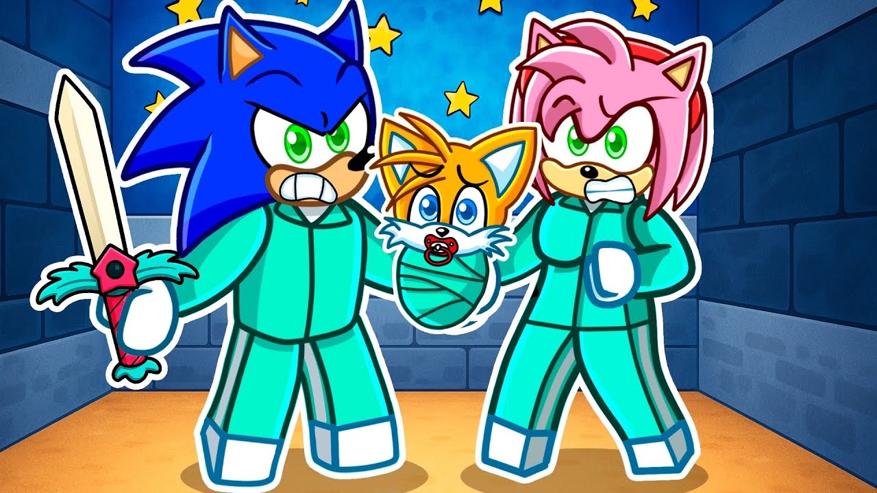 Sonic & Amy have a SQUID GAME FAMILY In Roblox Brookhaven!