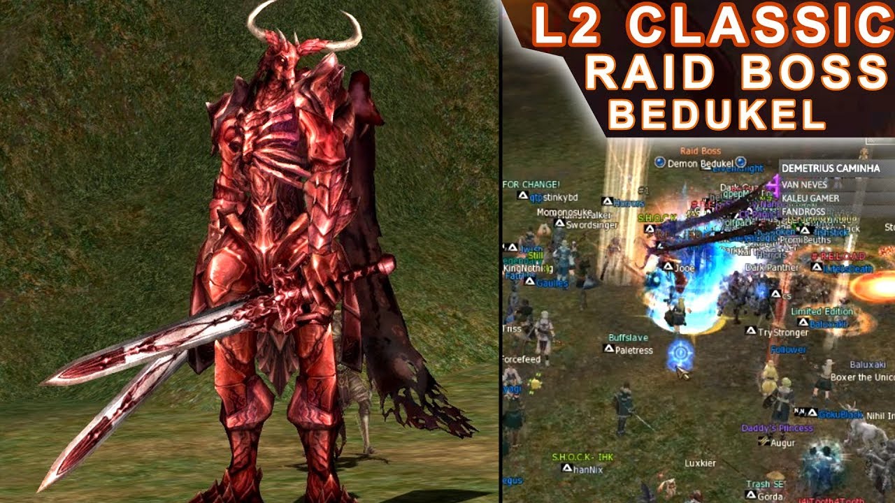 Lineage 2 Classic - Enfrentando Raid Boss Demon Bedukel com a Alian&ccedil;a (Orc Tyrant Gameplay) PT-BR