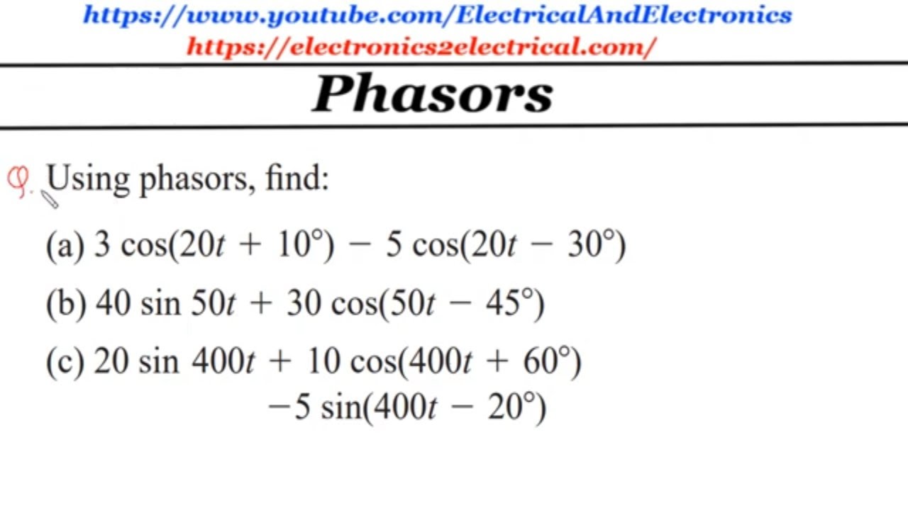 Using phasors, find | Electrical Engineering