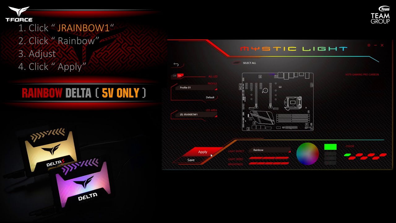 T-FORCE DELTA RGB SSD MSI Motherboard Installation Tutorial