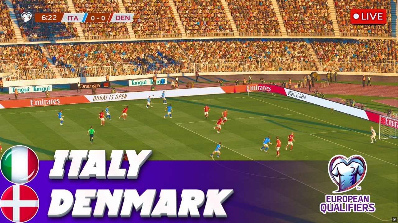 🔴Italy vs Denmark | FIFA World Cup 2026 Qualifiers - UEFA Group Stage | PES 21 Simulation