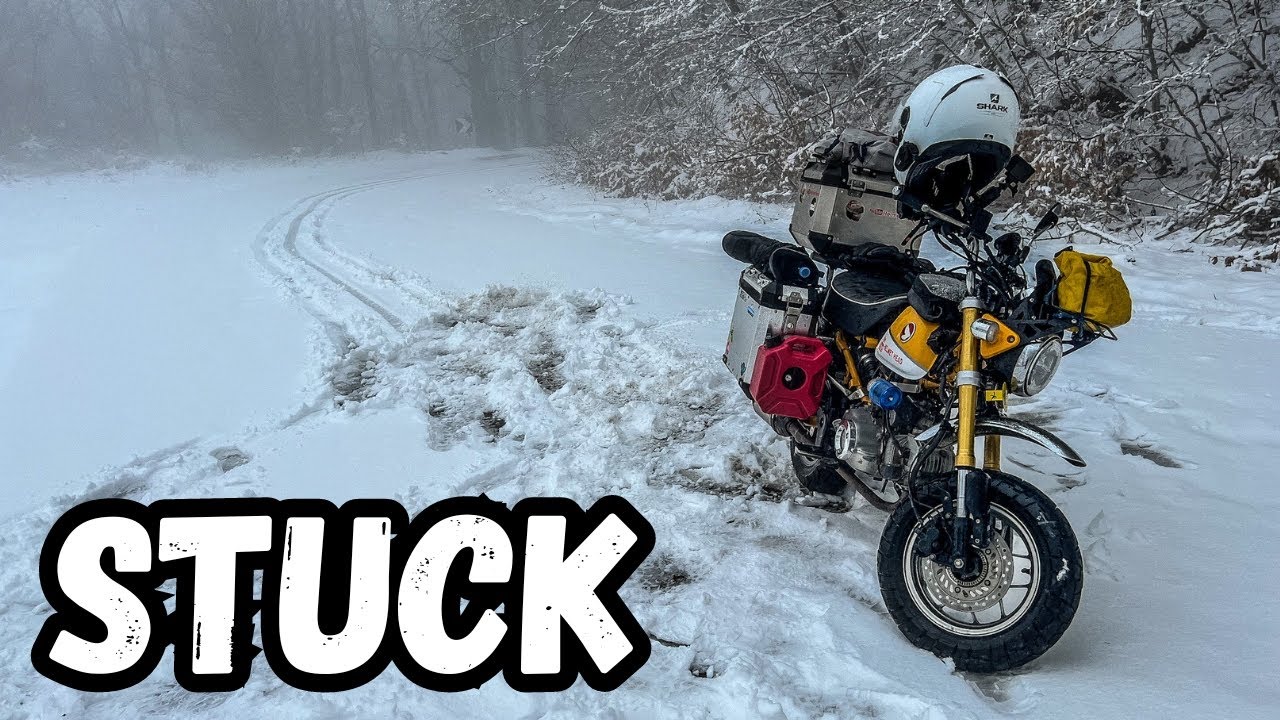 Pushing The Limits Honda Monkey Bike Deep Snow!