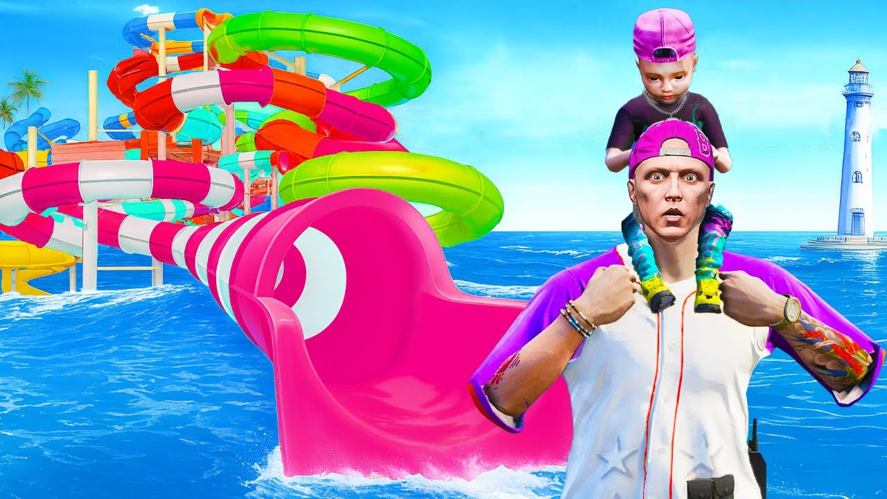 Cu BEBELUSUL la WATERPARK in GTA 5!
