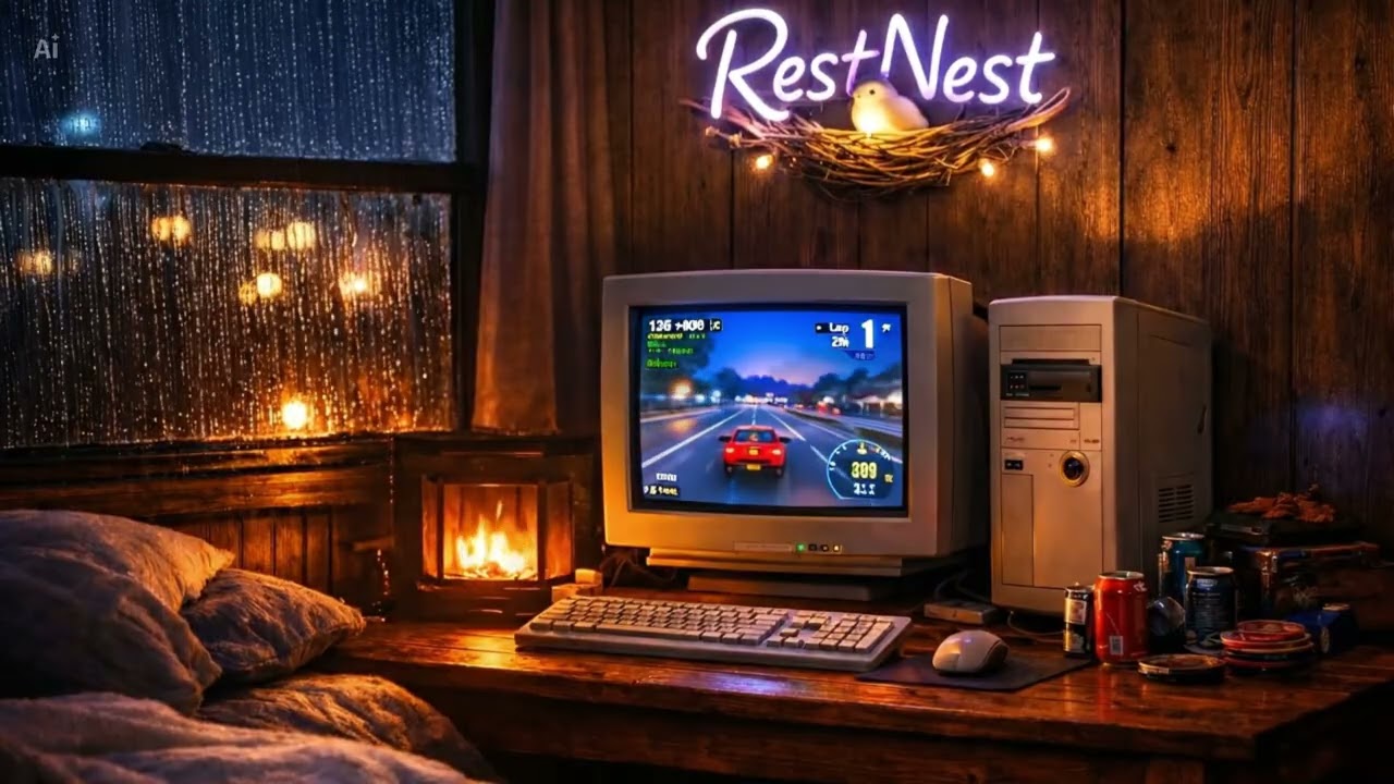 Remember🕰️ ASMR Early 2000s  Room 🖥️🌙 Rainy Night Ambience