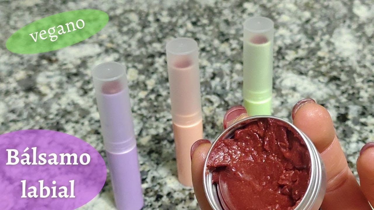 BÁLSAMO protector LABIAL VEGANO , con BRILLO y TONO translúcidos /  vegan LIP BALM