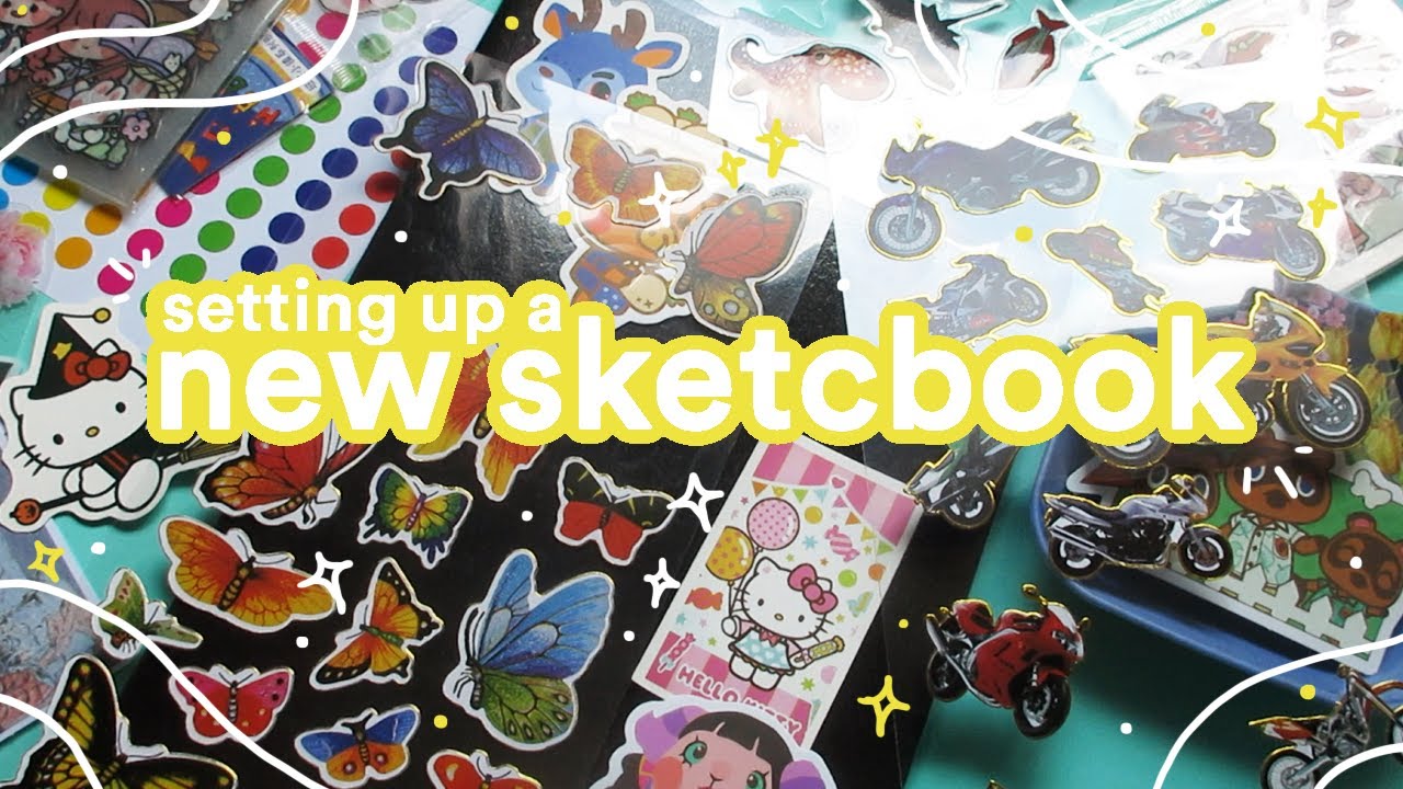 starting a new sketchbook ✰ asmr sticker peeling and decorating
