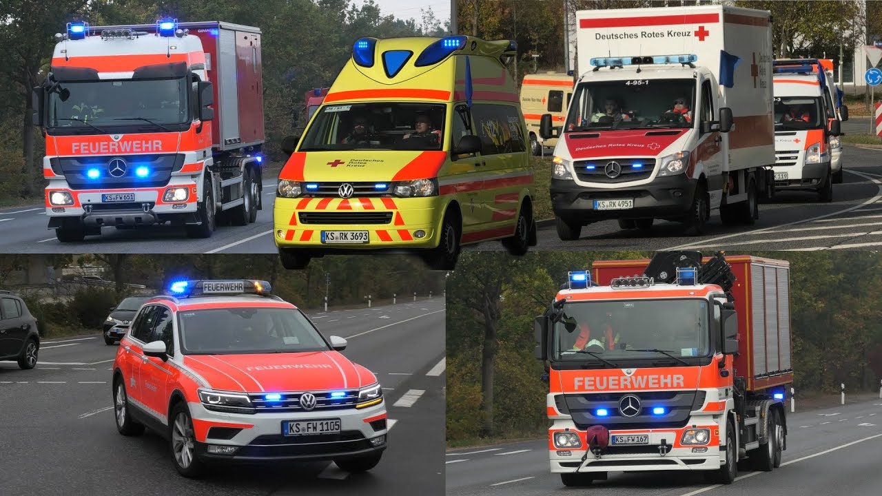 KATASTROPHENSCHUTZ-ALARM in Kassel | Einsatzfahrten zur Großübung