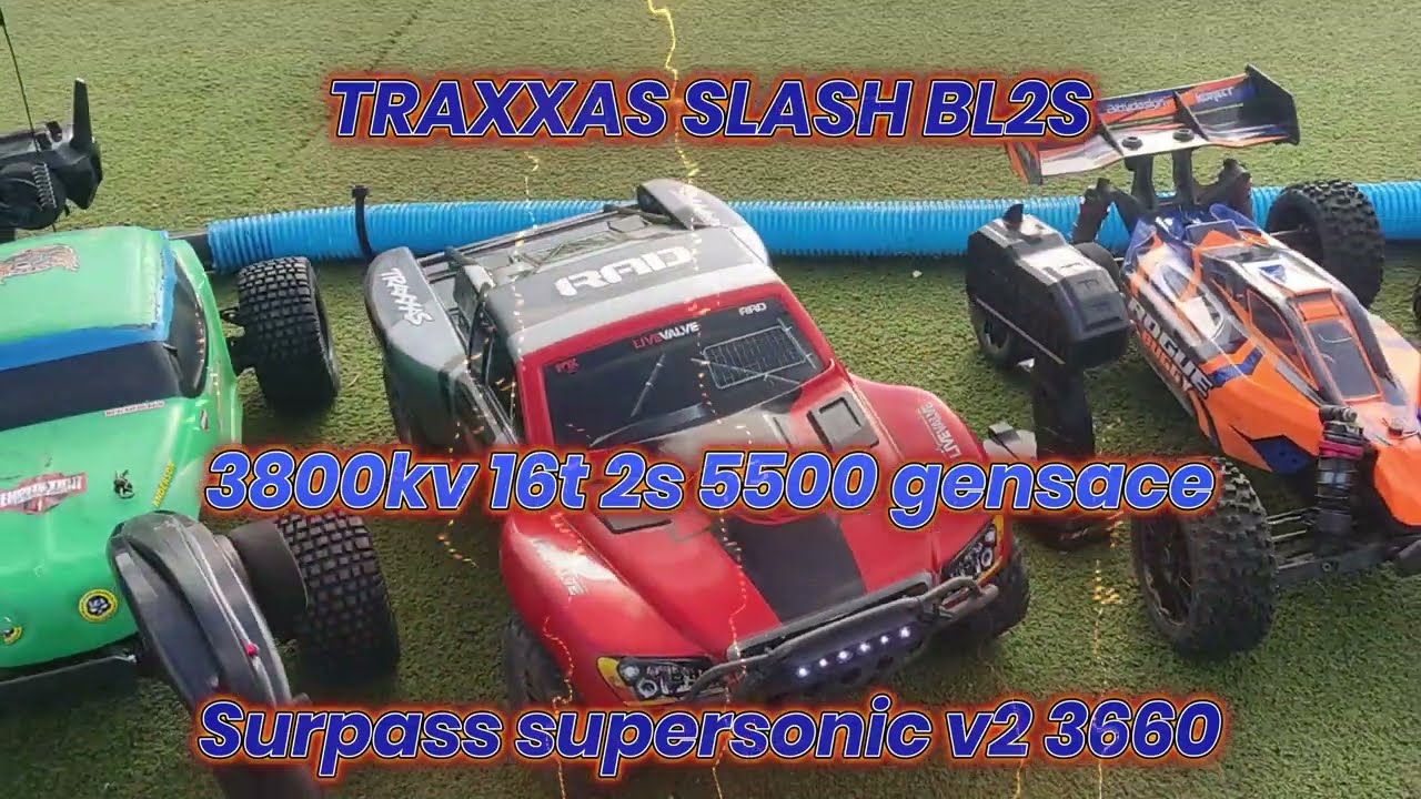 SLASH FOX 4x4 BL2s en 3800kv 2s au Sud Alsace Modelisme Tagolsheim 4 cam + ralentis wouuuh aachtung