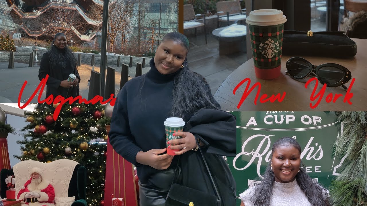 NYC VLOGMAS| 5th ave holiday windows, saks light show, rockefeller tree, the vessel,& birley bakery