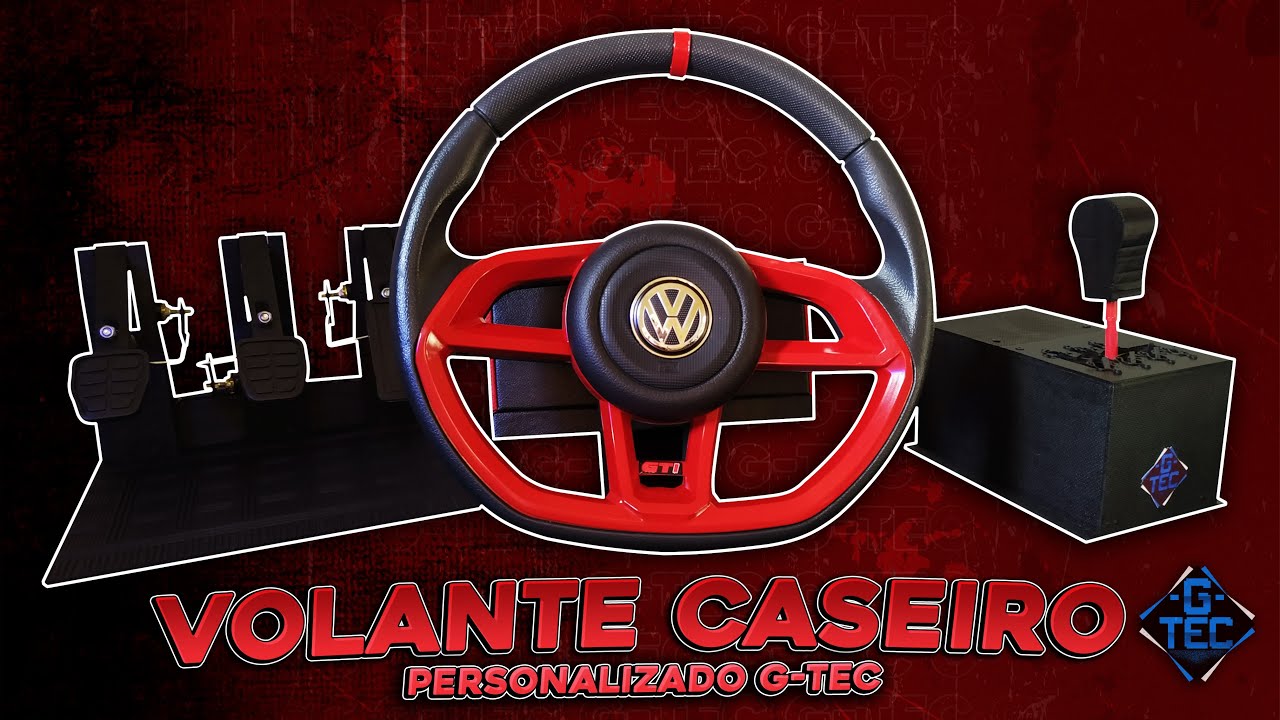 KIT VOLANTE CASEIRO PERSONALIZADO EM VERMELHO | VOLANTE ESPORTIVO GOLF GTI | G-TEC