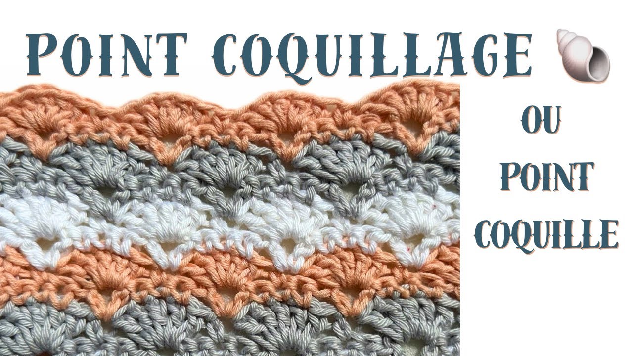 Tuto point coquillage 🐚 au crochet pas à pas - Shell stitch - point coquille très joli 😍