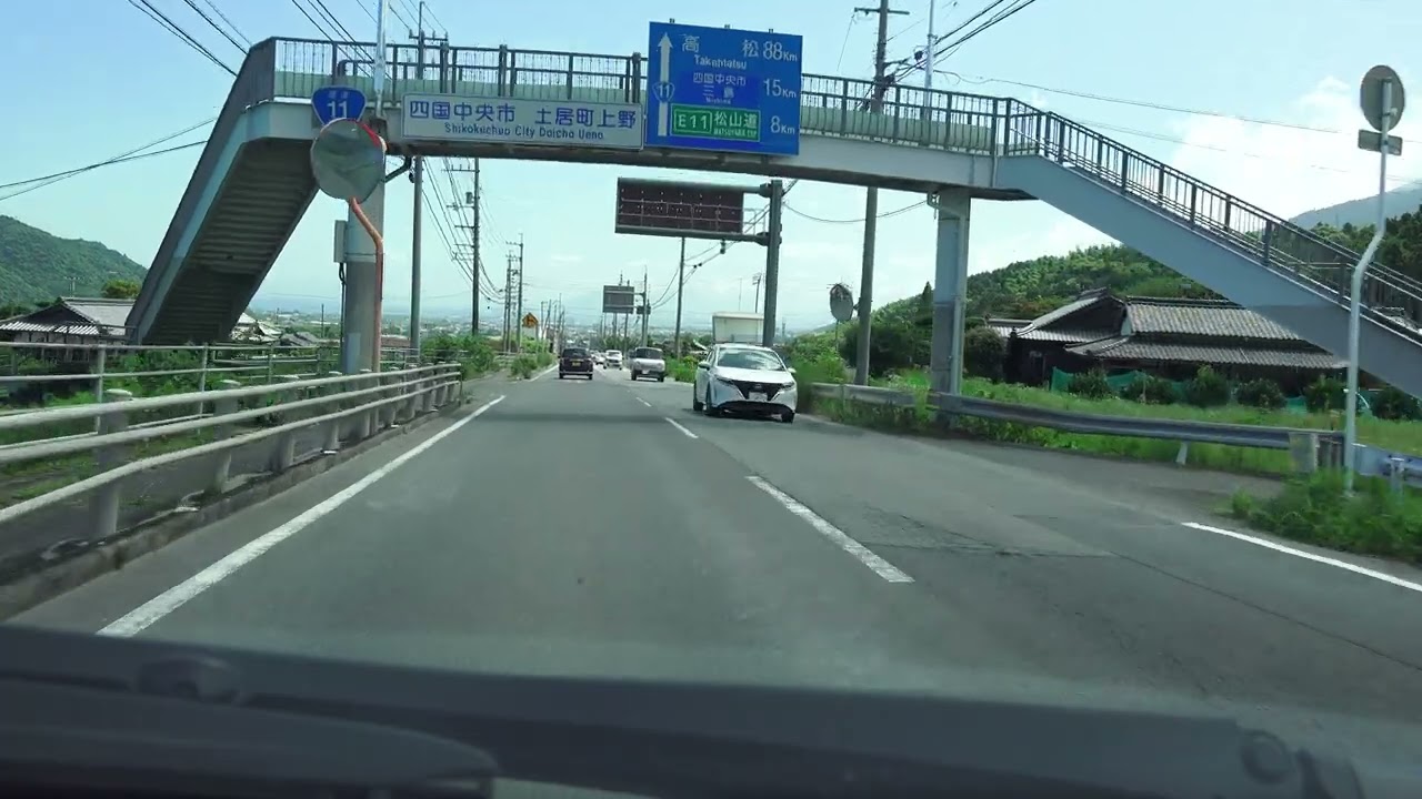 4K　愛媛県新居浜市～四国中央市・三島の国道11号など　等速　2023年7月撮影版