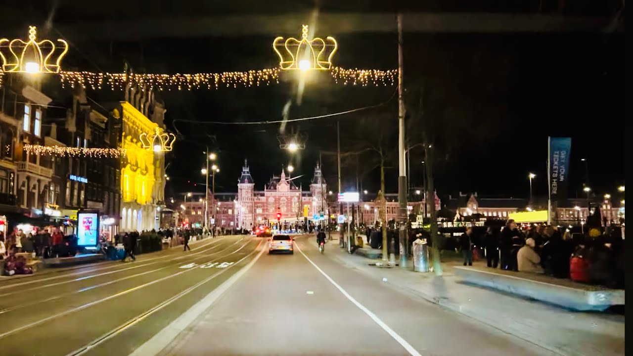 Magical Amsterdam Night Drive: Cruising Through the City&rsquo;s Evening Lights.
