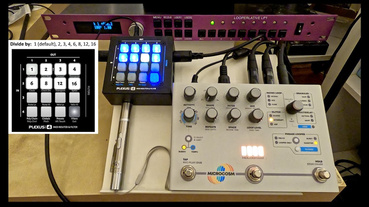 Rhythmic Transformation with MIDI Clock Dividing on the JMK Plexus:4 (w/LP1, Volca Drum, Microcosm)