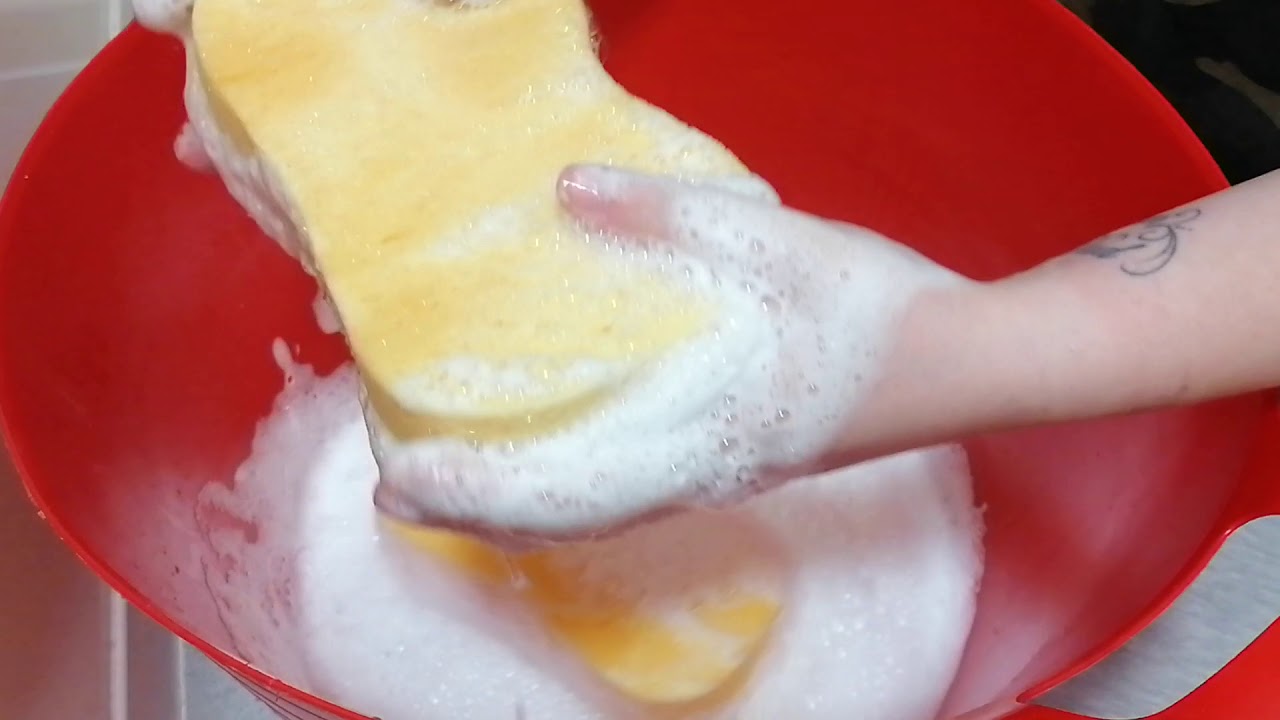 Asmr Cif cream on car sponges 🧽