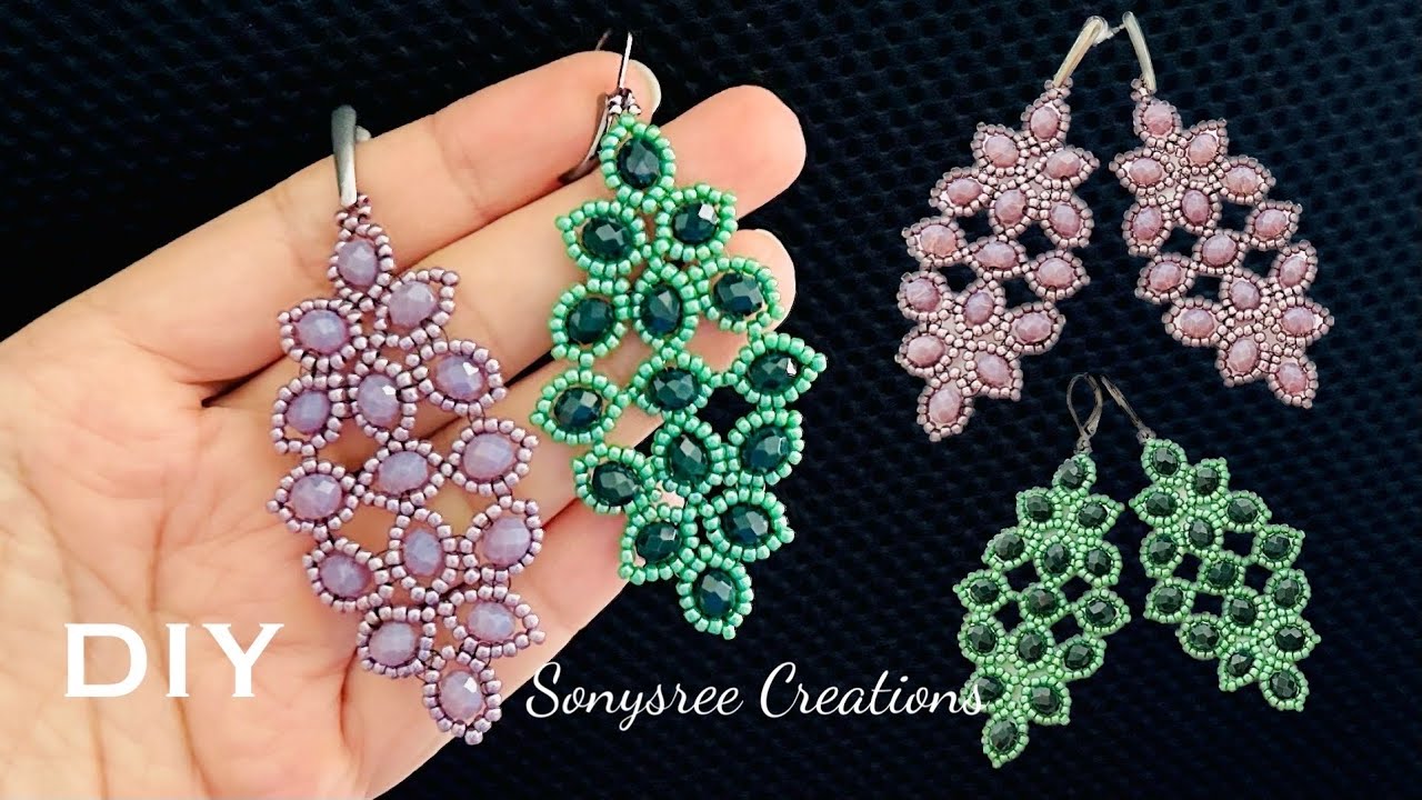 Lush of spring Earrings || DIY Beaded Earrings || How to make Beaded Earrings