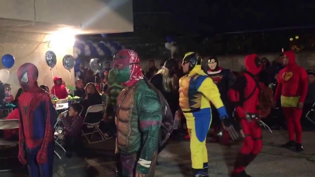 Danza de Los Super Heroes en el Bautizo de Steven Fidencio 3/12/2016