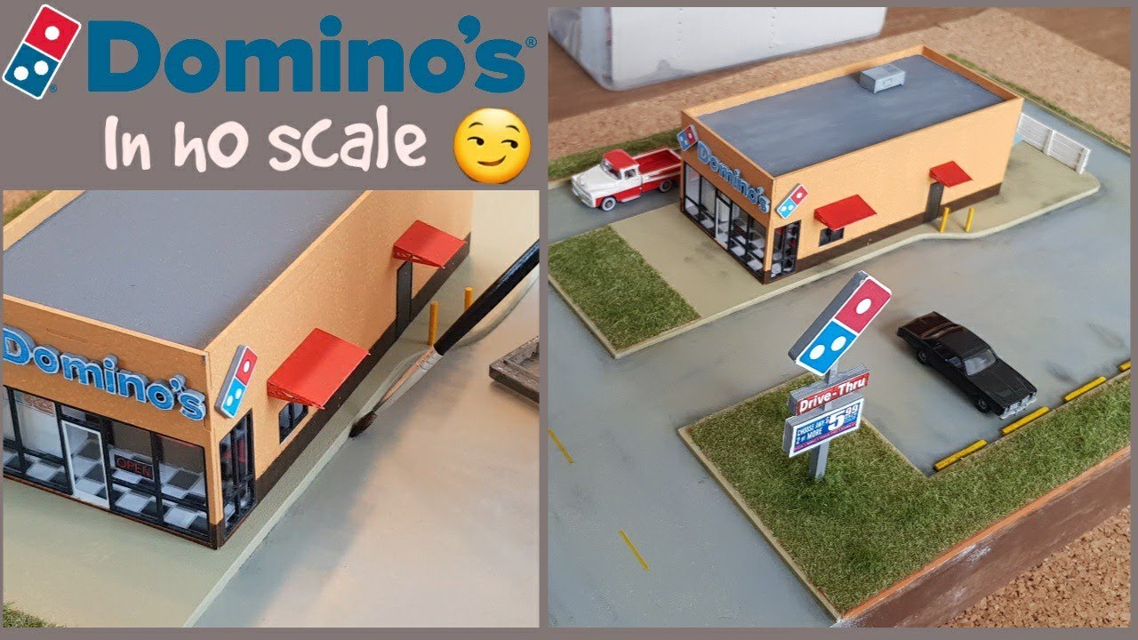 Building a Domino's Diorama in h0 Scale. Fast Food Models in 1:87  Scenery
