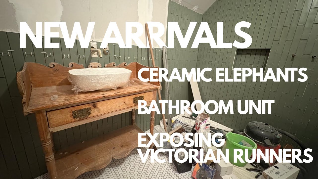 NEW ARRIVALS - CERAMIC ELEPHANTS, BATHROOM UNIT AND EXPOSING VICTORIAN RUNNERS.