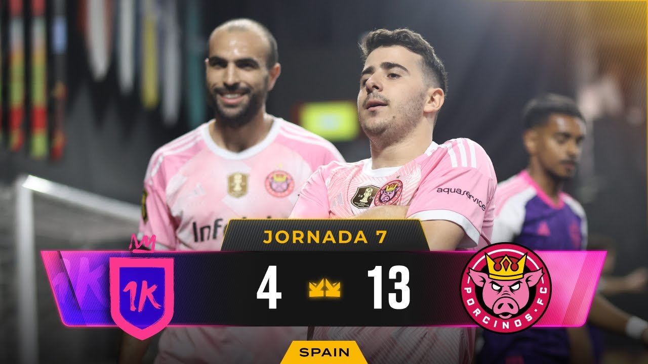 1K FC de IKER CASILLAS VS Porcinos FC de IBAI LLANOS | Partido completo Jornada 7 (4-13)