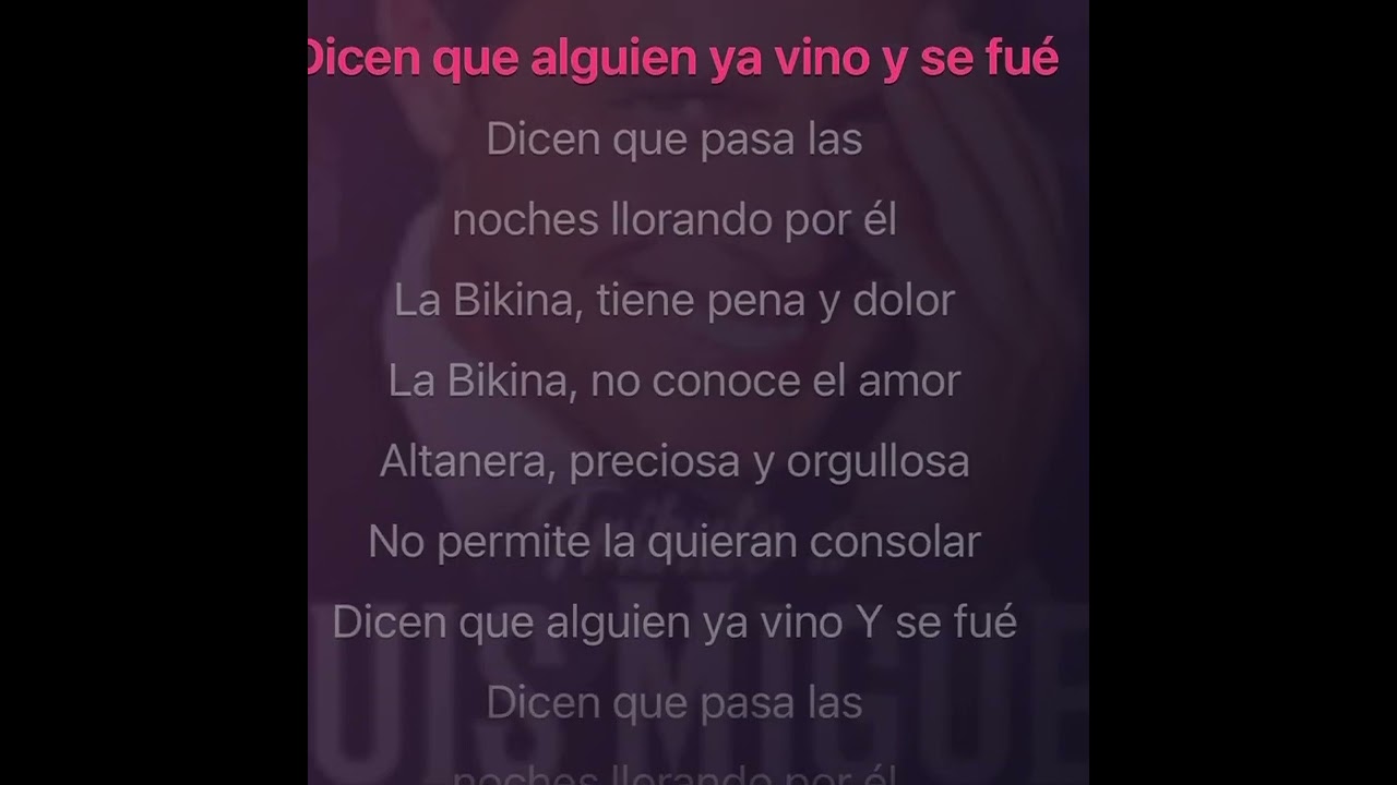La bikina - Luis Miguel - Tono abajo - Karaoke
