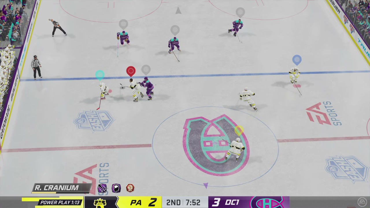 NHL 21 Onetime Rip Off the Board for an Assist!