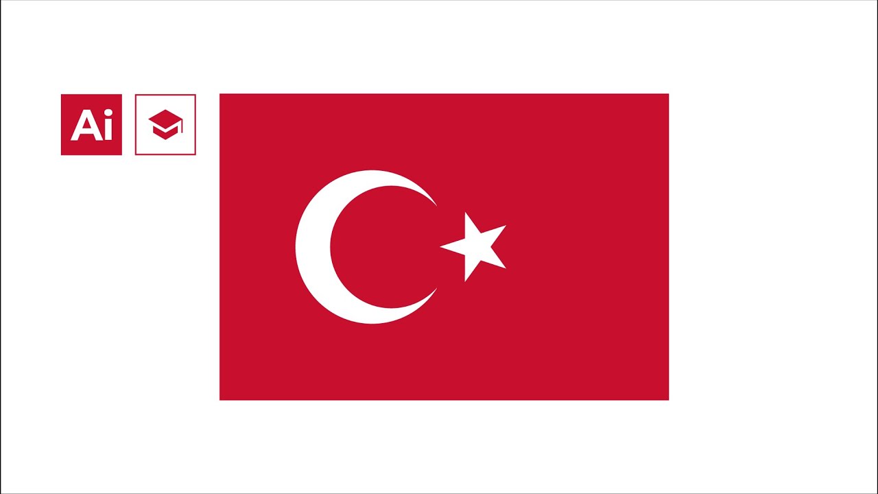 Regular Turkish Flag Design on Real Dimensions | Adobe Illustrator