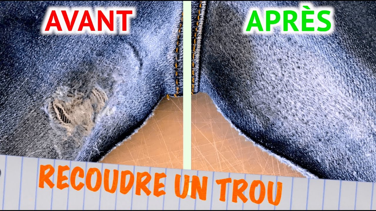 RECOUDRE LE TROU DE FROTTEMENT D'ENTREJAMBES / Recoudre le Trou des Jeans