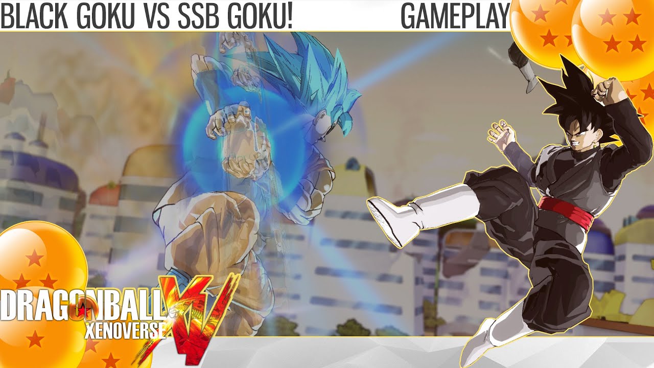 Dragon Ball Xenoverse - BLACK GOKU vs Super Saiyan Blue Goku! (DLC) (Mod) (Gameplay)