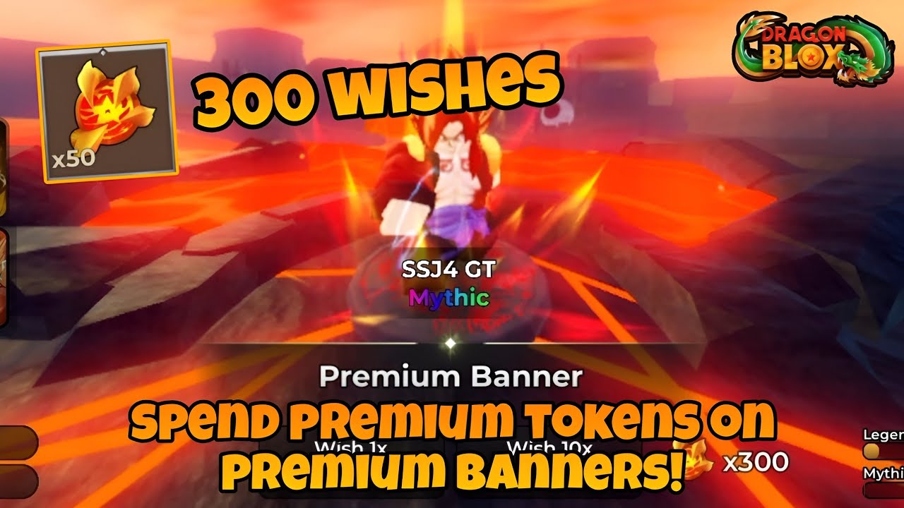 Spending 300 Wishes on Premium Banner | Dragon Blox Roblox