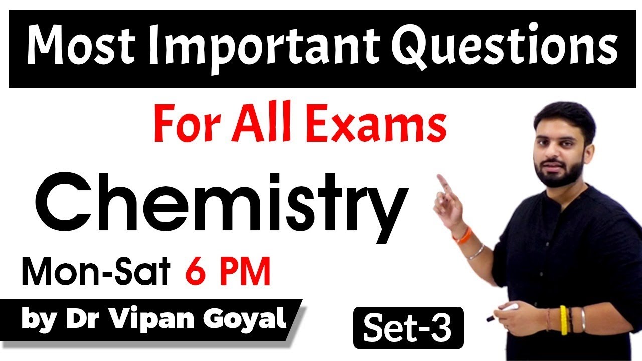 SSC CPO Chemistry MCQs l RRB NTPC Chemistry MCQs | GS by Dr Vipan Goyal | Set 3
