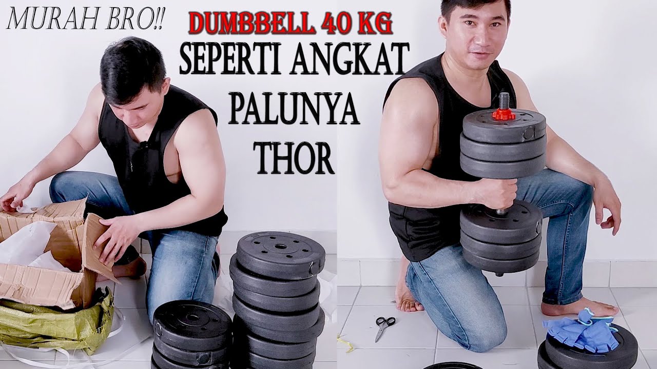 Unboxing Dumbbell 40 kg alat olahraga dirumah