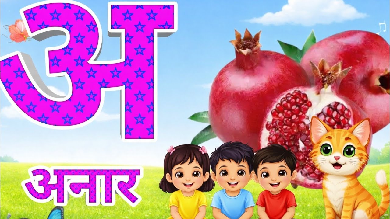 अ से अनार 🍎 | Hindi Alphabet Learning | Kids Learning Video | A Se Anaar
