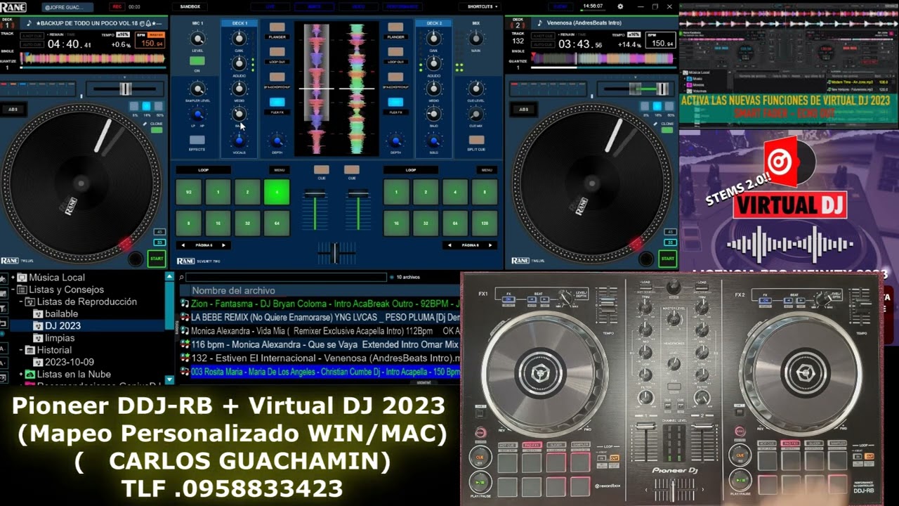 Pioneer DDJ-RB + Virtual DJ 2023 EXPANSIÓN DE MAPA MIDI Y LEED