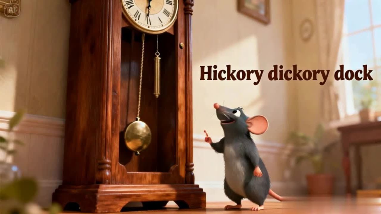 🎵 Hickory Dickory Dock | Fun Nursery Rhyme for Kids 🐭⏰@ZoomywonderLand #HickoryDickoryDock