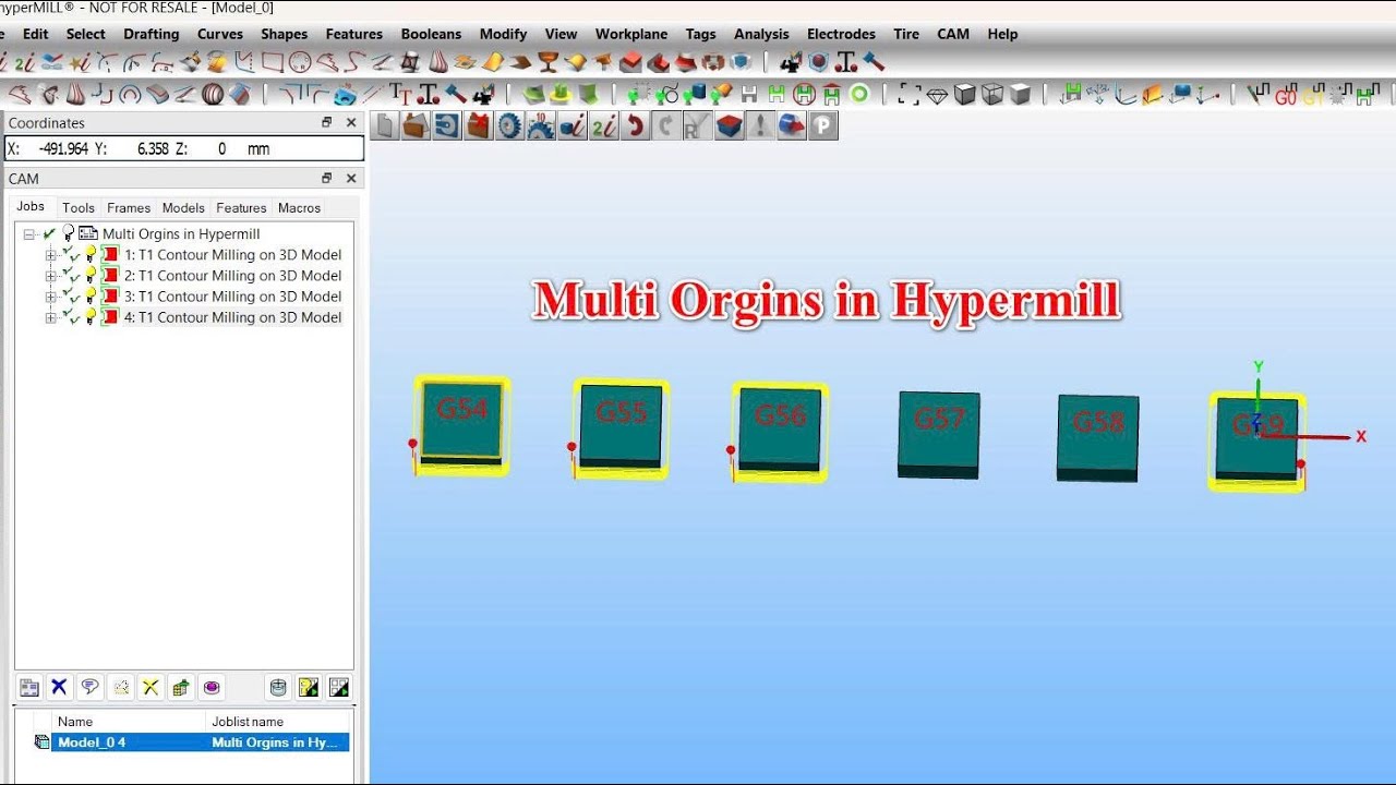 Traning Hypermill 2024#14: Output Multi Origin G54-G59 in Hypermill