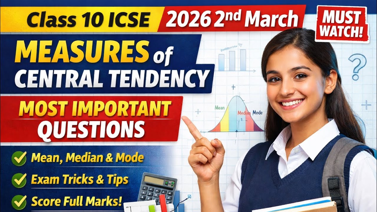 📊 Class 10 ICSE – Measures of Central Tendency | Most Important Questions