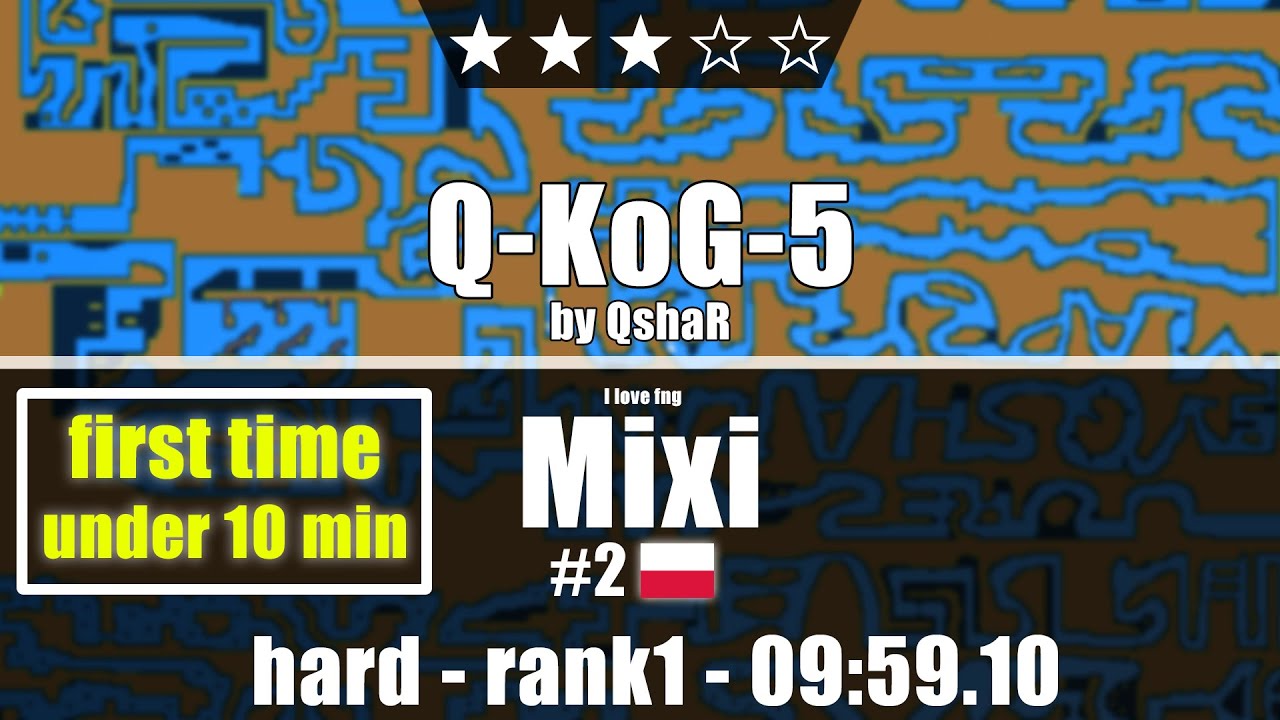 Mixi - rank1 | Q-KoG-5 by QshaR | 09:59.10 | HARD ★★★✩✩ | DDraceNetwork (KoG)