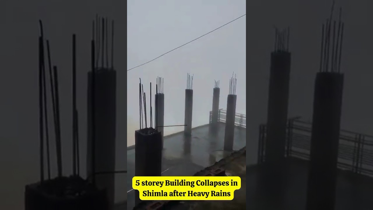 Multi storey building crashes down in #shimla after heavy rains| #flood #himachalpradesh
