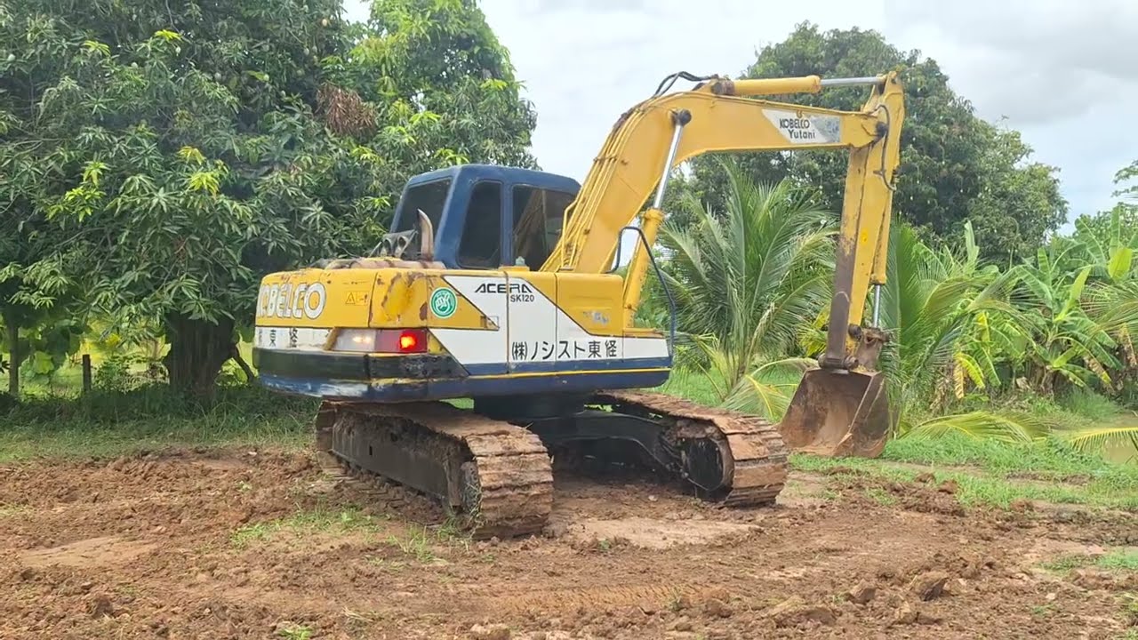 รีวิวรถขุดยอดนิยมยังโสด kobelco sk120-1 มาร์คทรีพร้อมทำงาน excavator