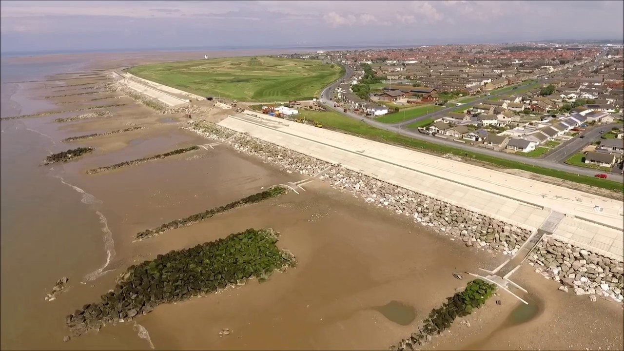 Fleetwood to Blackpool aerial video.