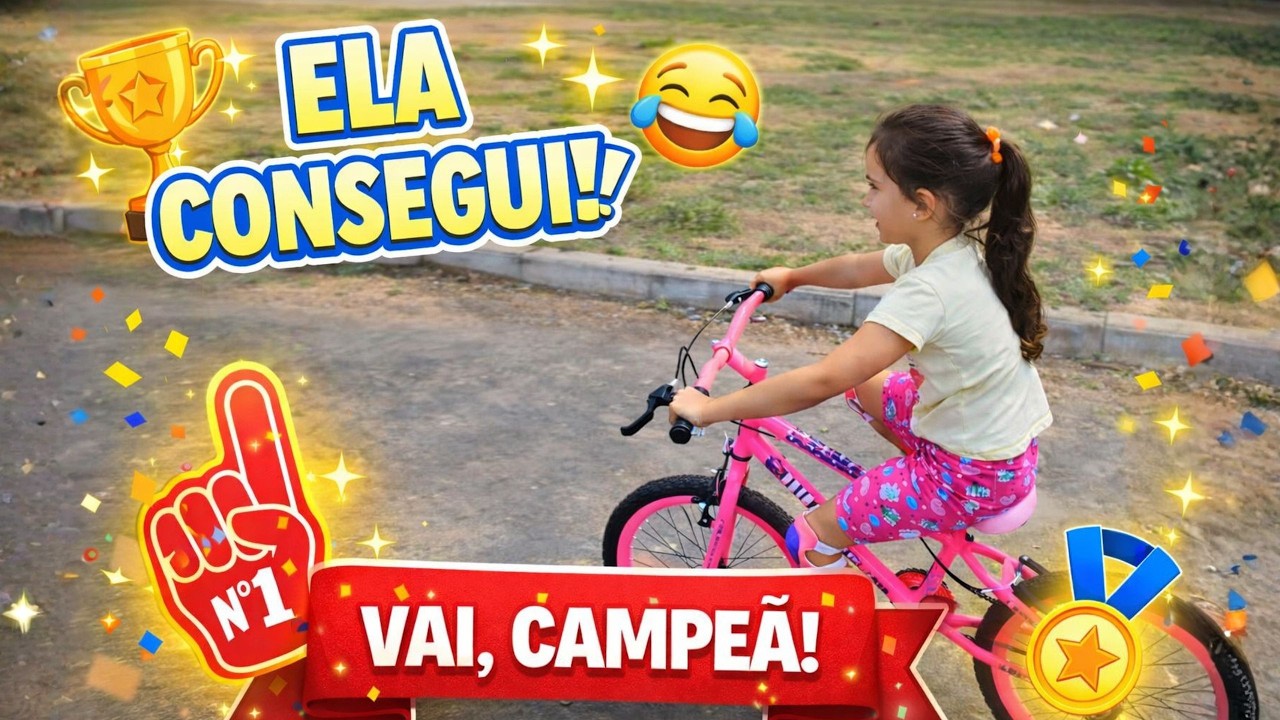 ELA CONSEGUIU! Betina aprendeu a pedalar 😍🚲 Parte 2
