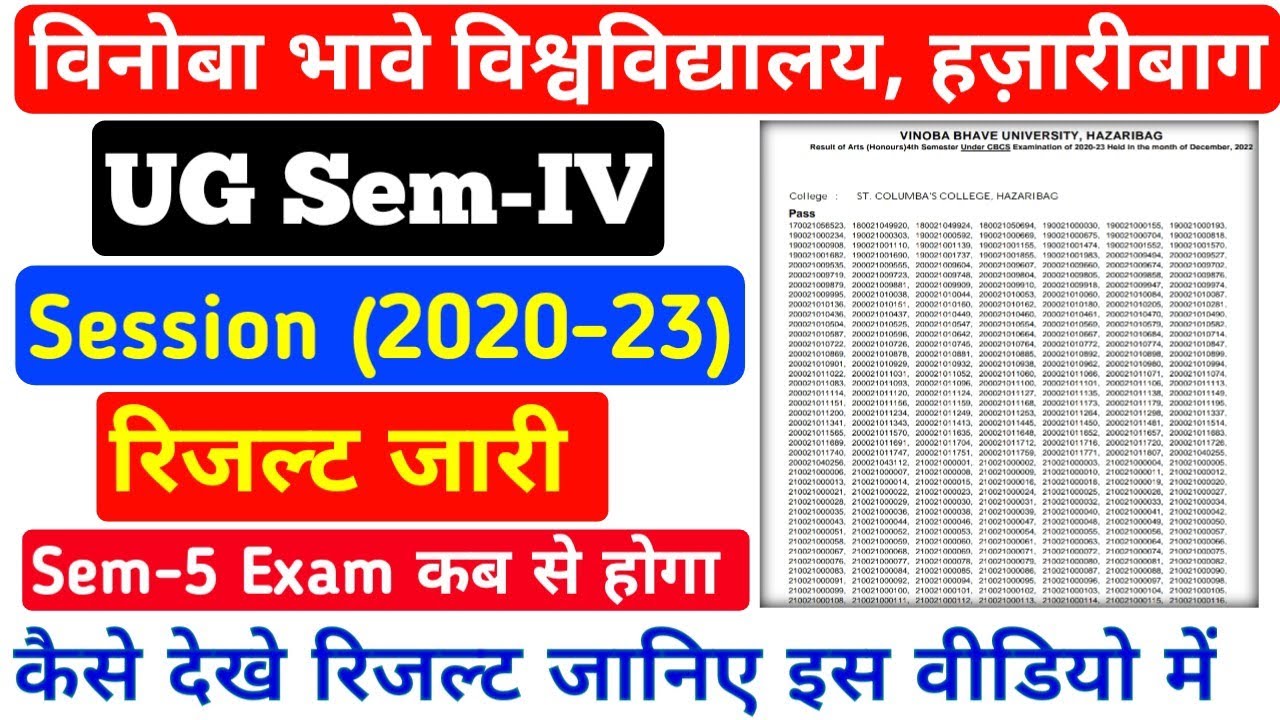VBU Semester-IV Result Out | VBU Semester 4 Session 2020-23 Result Out | How Check VBU Result 2023