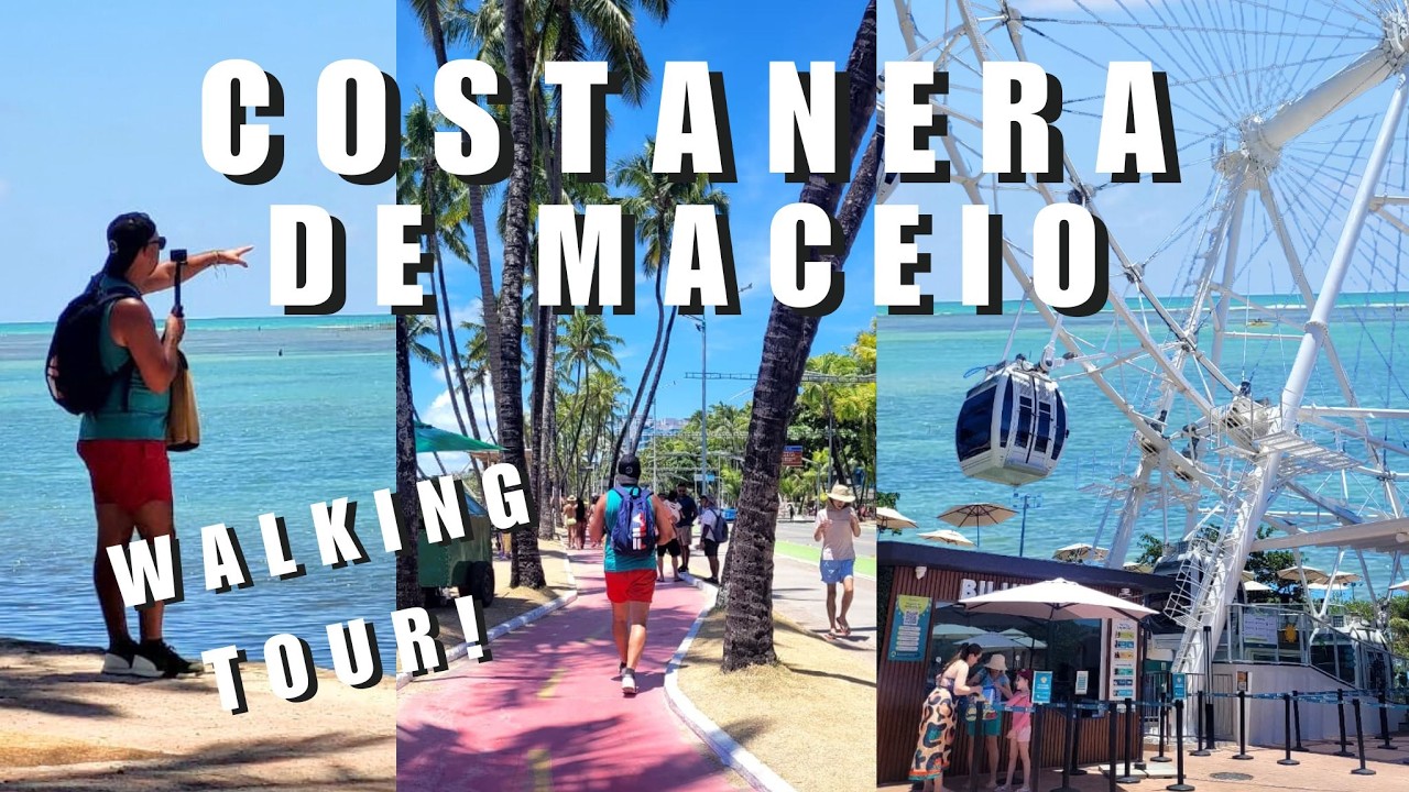 La costanera MÁS HERMOSA de Brasil Orla de MACEIO caminata completa